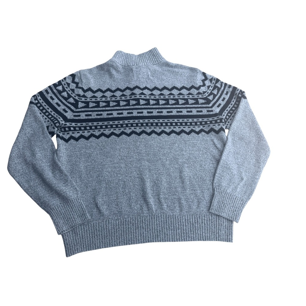 Urban Pipeline Sweater Men XL Gray Blue EUC Fair Isle Quarter-Zip Pullover - Picture 2 of 8